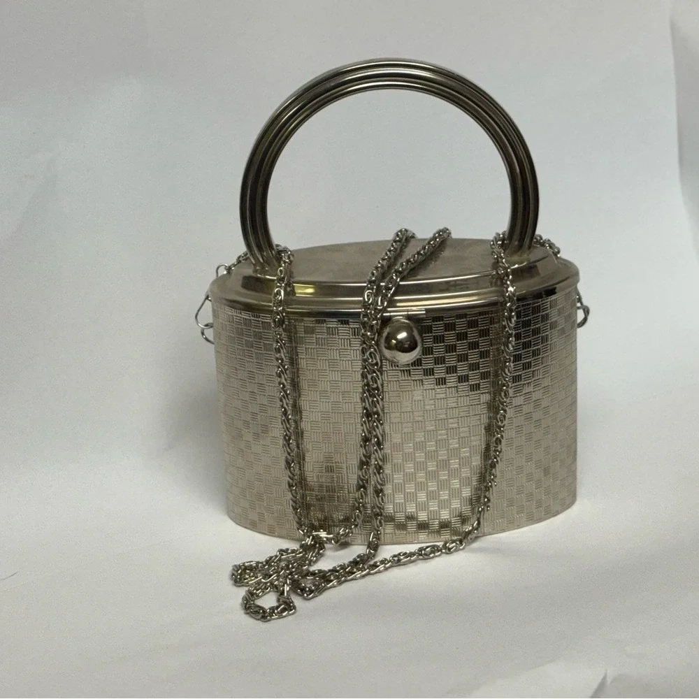 Sasha New York silver tone‎ metal Evening Bag EUC
